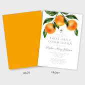 Invitation Oranges Élégantes Première Communion