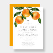 Invitation Oranges élégantes Première communion sainte