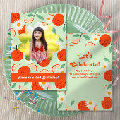 Invitation Oranges et marguerites Photo fête d'anniversaire