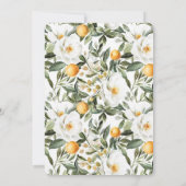 Invitation Oranges florales romantiques Fête des mariées Sici (Dos)