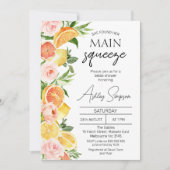 Invitation Oranges modernes Citrons Fête des mariées principa (Devant)