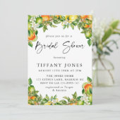 Invitation Oranges modernes Citrus Fête des mariées (Debout devant)