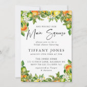 Invitation Oranges modernes Citrus Fête des mariées (Devant)