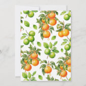 Invitation Oranges modernes Citrus Fête des mariées (Dos)