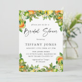 Invitation Oranges modernes Citrus Fête des mariées (Debout devant)