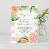 Invitation Oranges modernes de pamplemousse rose d'agrume (Debout devant)