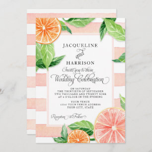 Invitation Oranges modernes de pamplemousse rose d'agrume