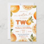 Invitation Oranges Notre Petite Cutie Tourne Deux Anniversair (Devant)