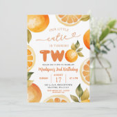 Invitation Oranges Notre Petite Cutie Tourne Deux Anniversair (Debout devant)