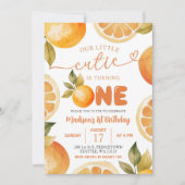Invitation Oranges Notre Petite Cutie Tourne Un Anniversaire (Devant)