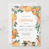 Invitation Oranges romantiques Citrus Mariage Photo Invitatio (Devant)