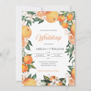 Invitation Oranges romantiques Citrus Mariage Photo Invitatio