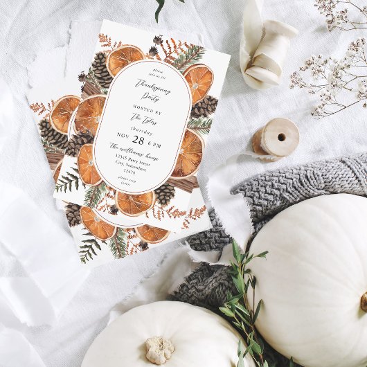 Invitation Oranges Russe Vacances Thanksgiving Dîner