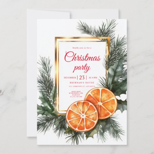 Invitation Oranges séchées aux agrumes Noël Fête de Noël (Devant)