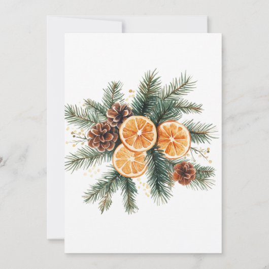 Invitation Oranges séchées aux agrumes Noël Fête de Noël (Dos)