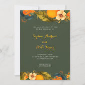 Invitation Oranges tropicales et fleurs Mariage vert (Devant)