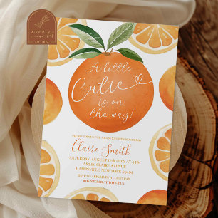 Invitation Oranges Un Peu De Cutie Est En Chemin Baby shower