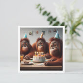 Invitation Orangutangs fêter, singe photo anniversaire (Debout devant)
