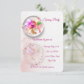 Invitation orbe de verre fleuri (Debout devant)