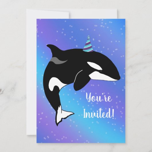 Invitation Orca Killer Whale Anniversaire (Dos)