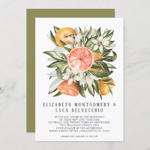 Invitation Orchard de Citrus  Boho Botanical Mariage