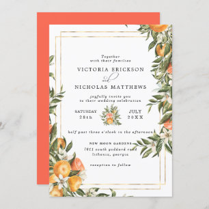 Invitation Orchard de Citrus  Boho Botanical Mariage