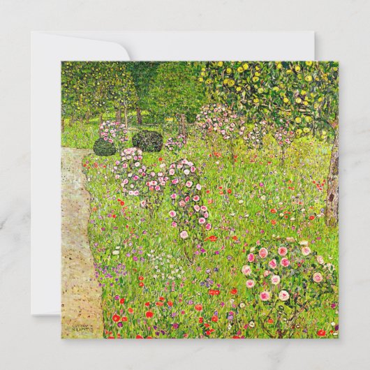 Invitation Orchard Gustav Klimt avec Rose (Devant)