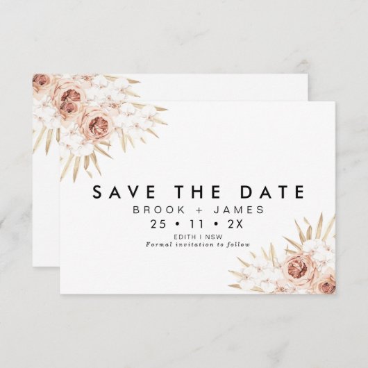 Invitation Orchards Floraux Modernes Mariage Enregistrer La C (Devant / Derrière)