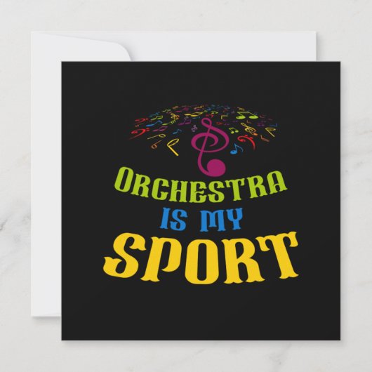 Invitation Orchestra Is My Sport Classical Music Notes Cadeau (Devant)