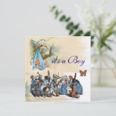 INVITATION ORCHESTRE DE FERME ANIMALE / BABY SHOWER DE GARÇON (Debout devant)