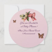 INVITATION ORCHESTRE DE FERME D'ANIMAUX BABY SHOWER DE FILLES (Dos)