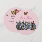 INVITATION ORCHESTRE DE FERME D'ANIMAUX BABY SHOWER DE FILLES (Devant / Derrière)