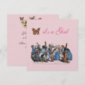 INVITATION ORCHESTRE DE FERME D'ANIMAUX BABY SHOWER DE FILLES (Devant / Derrière)