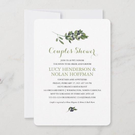 Invitation Orchestre d'oliveraies| Douche pour couples (Devant)