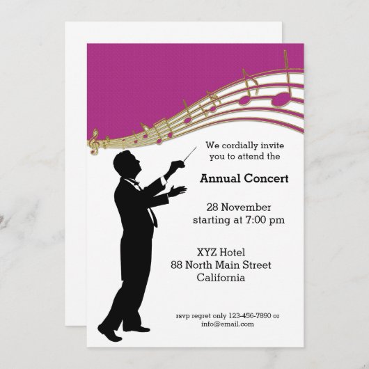 Invitation Orchestre du chef (Devant / Derrière)