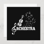 Invitation Orchestre Instrument Classique Notes de musique Ca (Devant / Derrière)