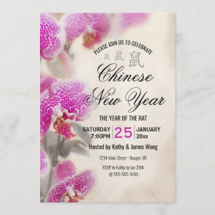 Invitation Orchestre rose de la florale du Rat chinois
