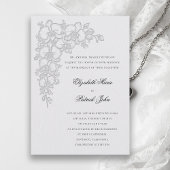 Invitation Orchid Dance Formal Traditional Ivory Wedding
