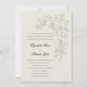 Invitation Orchid Gleam Formal Traditional Ecru Wedding (Devant)