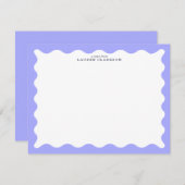 Invitation Orchid Purple Wavy Frame Note Card (Devant / Derrière)