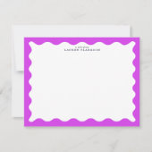Invitation Orchid Purple Wavy Frame Note Card (Devant)