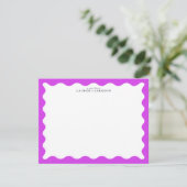 Invitation Orchid Purple Wavy Frame Note Card (Debout devant)