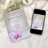 Invitation Orchid rose et le Voile nuptiale