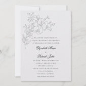 Invitation Orchid Sketch Formal Traditional Ivory Wedding (Devant)