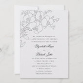 Invitation Orchid Veil Formal Traditional Ivory Wedding (Devant)