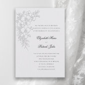 Invitation Orchid Waltz Formal Traditional Ivory Wedding