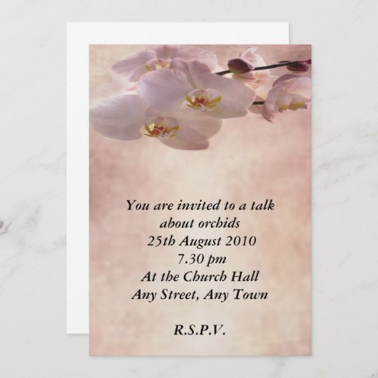 Invitation orchidée (Devant / Derrière)