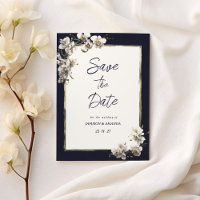 Orchidée blanche bleu marine de luxe Enregistrer l