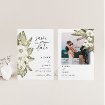 Orchidée blanche Enregistrer la date