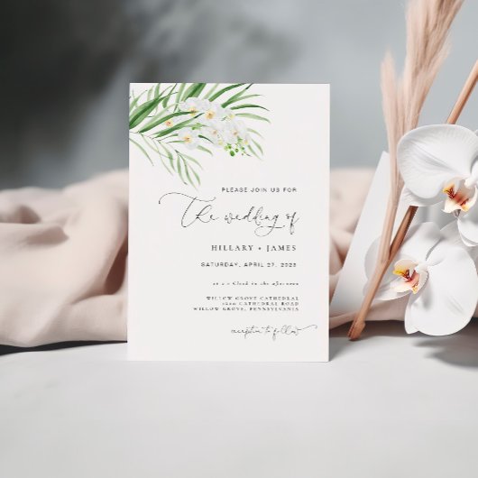 Invitation Orchidée blanche | Le mariage de l'invitation